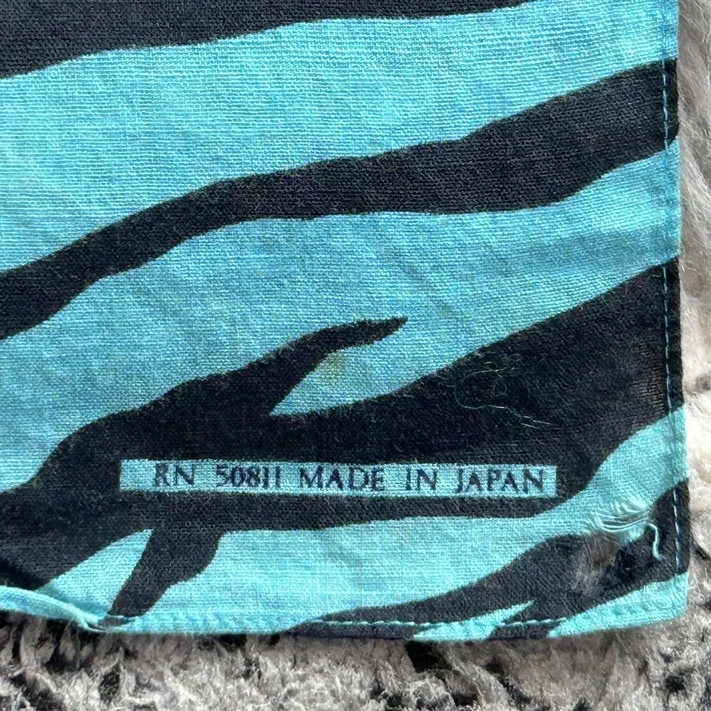 Vtg Lot Of 3 Bandana Color Fast Zebra Designed Handkerchiefs 100%‎ Cotton